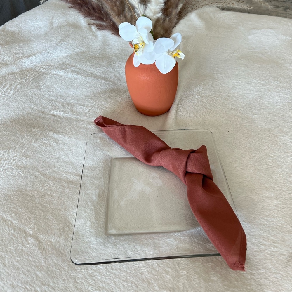 New rust terra cotta linen napkins